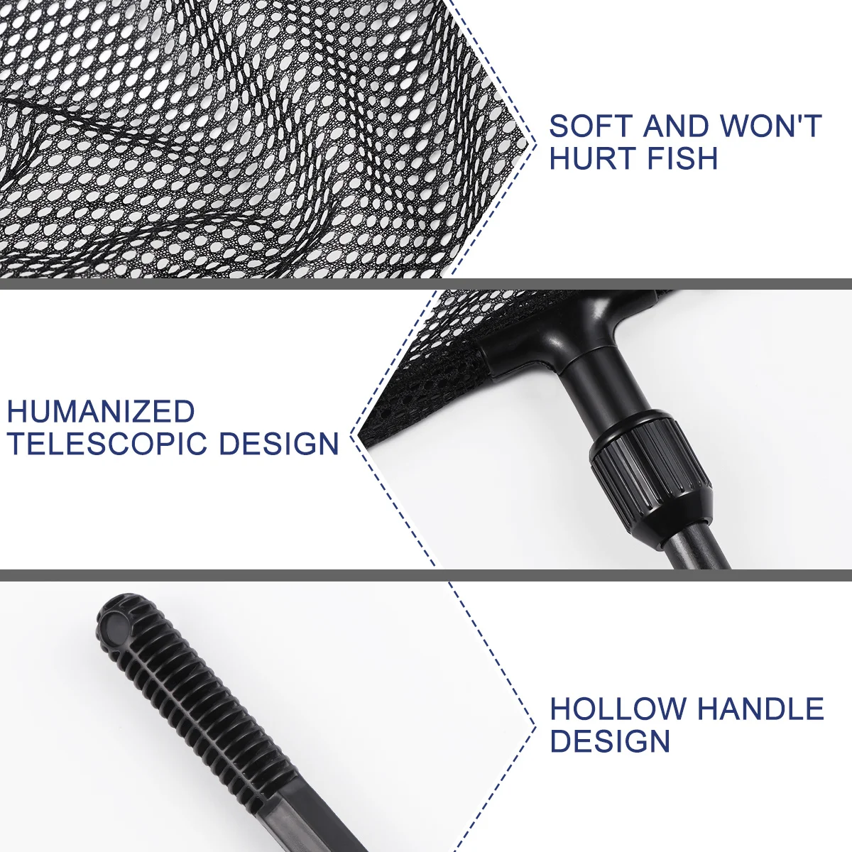 Fishing Landing Net Telescopic Plastic Pole Handle Extendable Ergonomic Non-Absorbent Mesh for Lakes Ponds Fish Tanks Size L
Fishing Landing Net Telescopic Plastic Pole Handle Extendable Ergonomic Non-Absorbent Mesh for Lakes Ponds Fish Tanks Size L