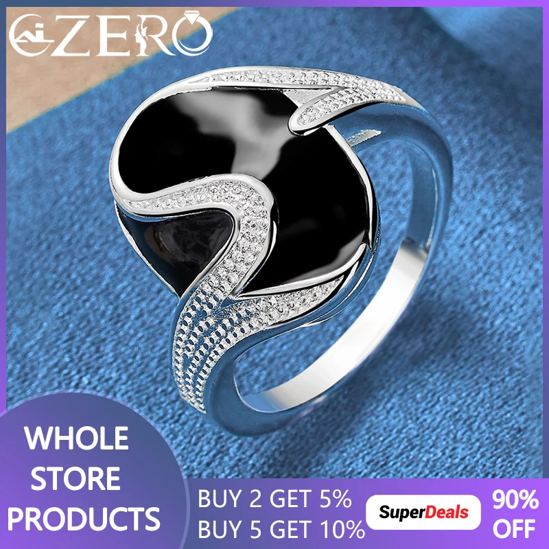 925 Sterling Silver Ring For Man Women Crystal Zircon Black Epoxy Rings 7-10 Size Wedding Party Gift Fashion Jewelry
925 Sterling Silver Ring For Man Women Crystal Zircon Black Epoxy Rings 7-10 Size Wedding Party Gift Fashion Jewelry