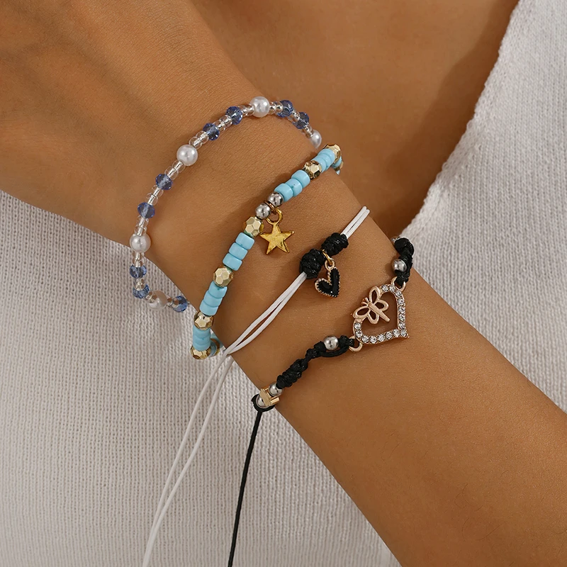 Bohemian Style Colored Woven Black Beaded Bracelet 4Piece/Set Woman Daily Convenient Jewelry Friendship Anniversary Gift New
Bohemian Style Colored Woven Black Beaded Bracelet 4Piece/Set Woman Daily Convenient Jewelry Friendship Anniversary Gift New