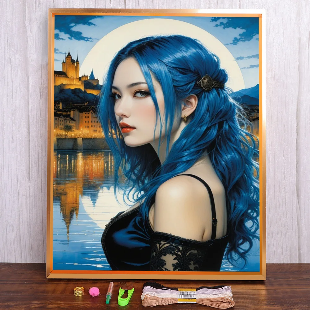 Portrait Women Printed Fabric Cross Stitch Complete Kit Embroidery Needlework Handicraft Handmade Hobby Counted Promotions Magic
Portrait Women Printed Fabric Cross Stitch Complete Kit Embroidery Needlework Handicraft Handmade Hobby Counted Promotions Magic