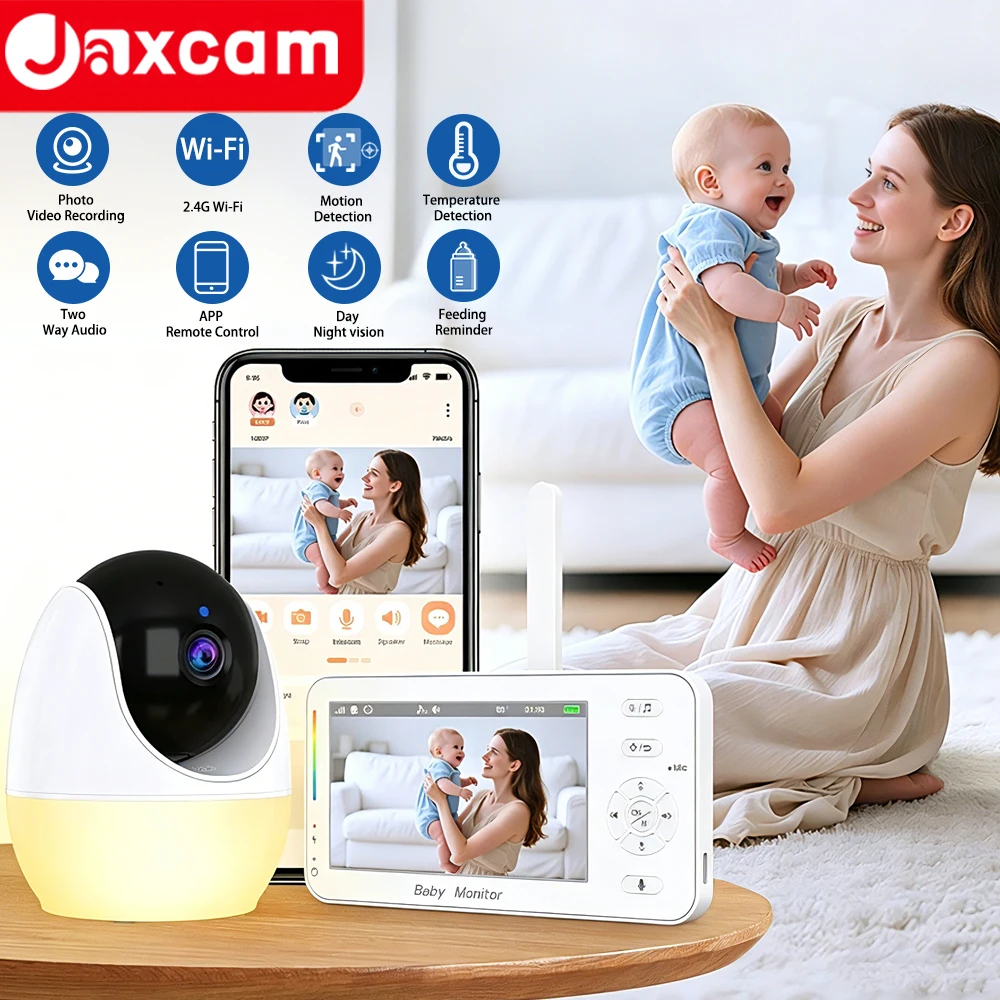 WiFi 1080P Baby Monitor 4.3" Display+App Dual Control Nanny Night Vision Lullabies Feeding Reminder Night Light PTZ Baby Camera
WiFi 1080P Baby Monitor 4.3" Display+App Dual Control Nanny Night Vision Lullabies Feeding Reminder Night Light PTZ Baby Camera