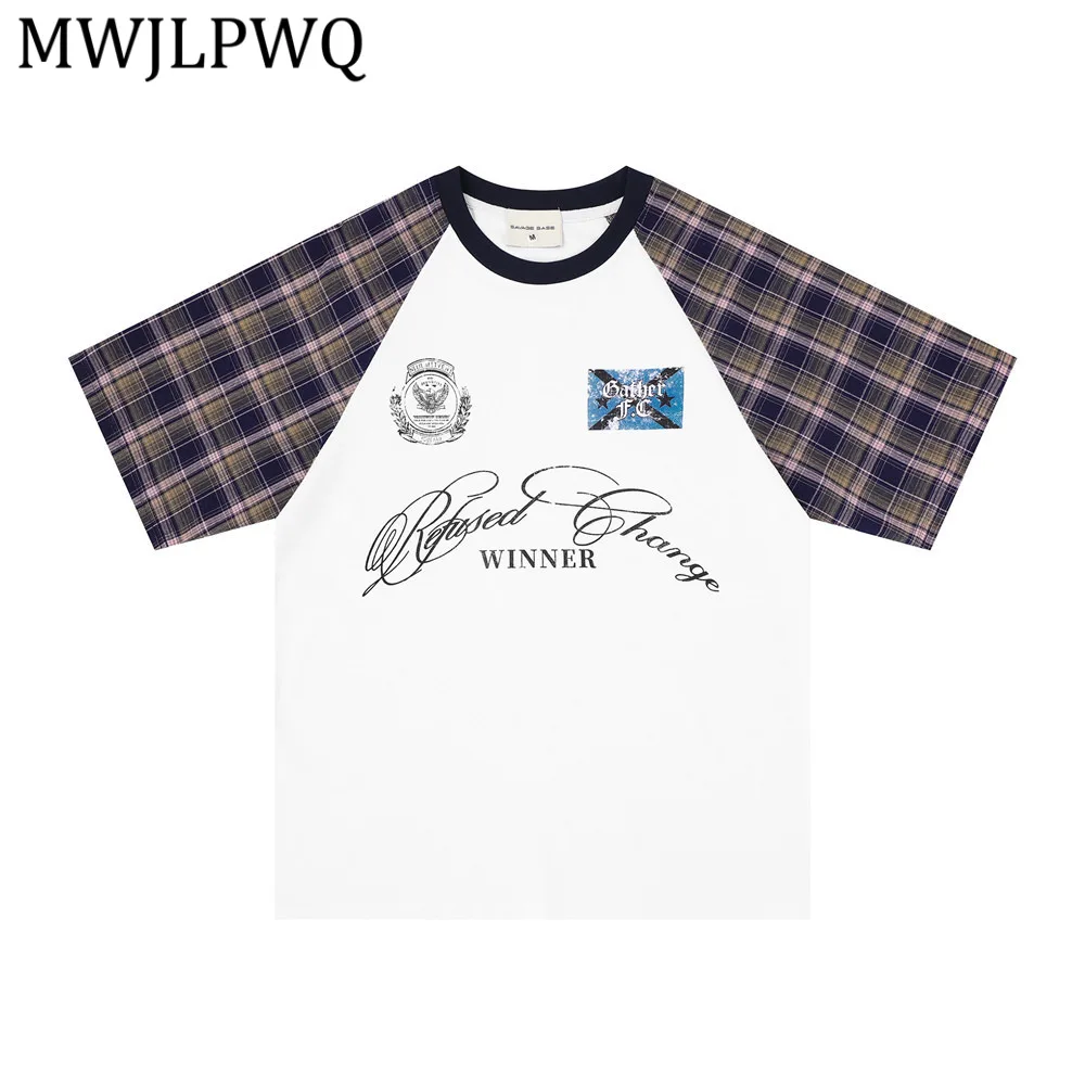 MWJLPWQ Amrican Street Style Plaid Color-Block T-Shirt For Men Ins-Style Letter Print Raglan Short-Sleeve Loose Casual Top 15212
MWJLPWQ Amrican Street Style Plaid Color-Block T-Shirt For Men Ins-Style Letter Print Raglan Short-Sleeve Loose Casual Top 15212