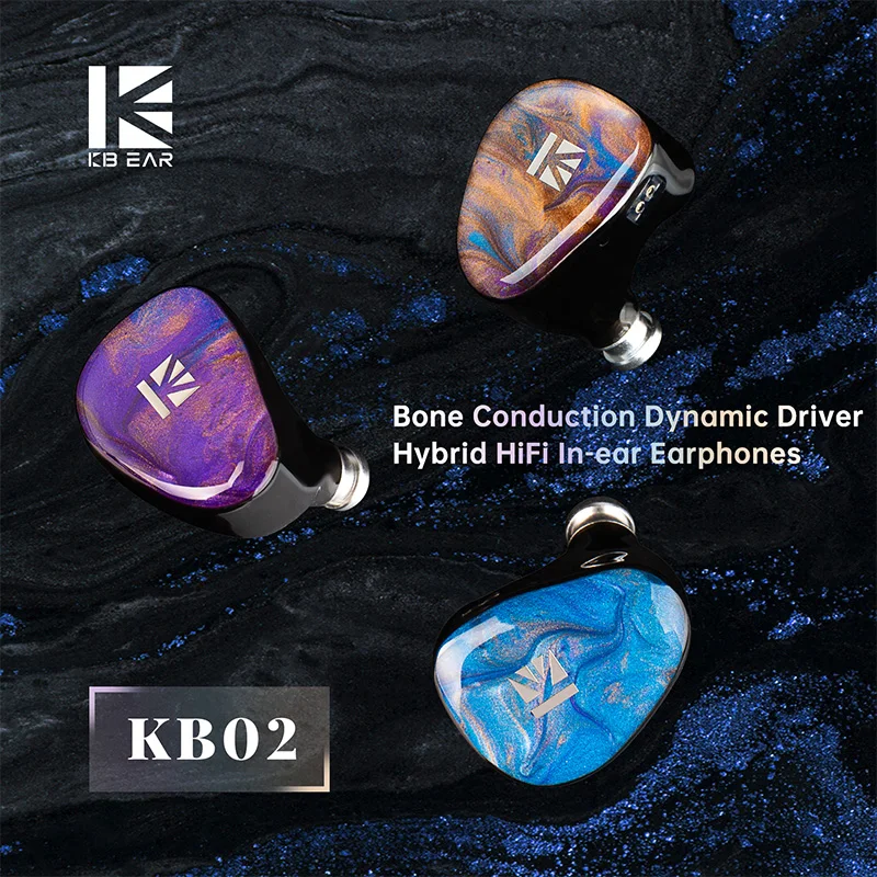 KBEAR KB02 dual-driver in-ear headphones feature a dynamic driver and bone conduction technology.
KBEAR KB02 dual-driver in-ear headphones feature a dynamic driver and bone conduction technology.