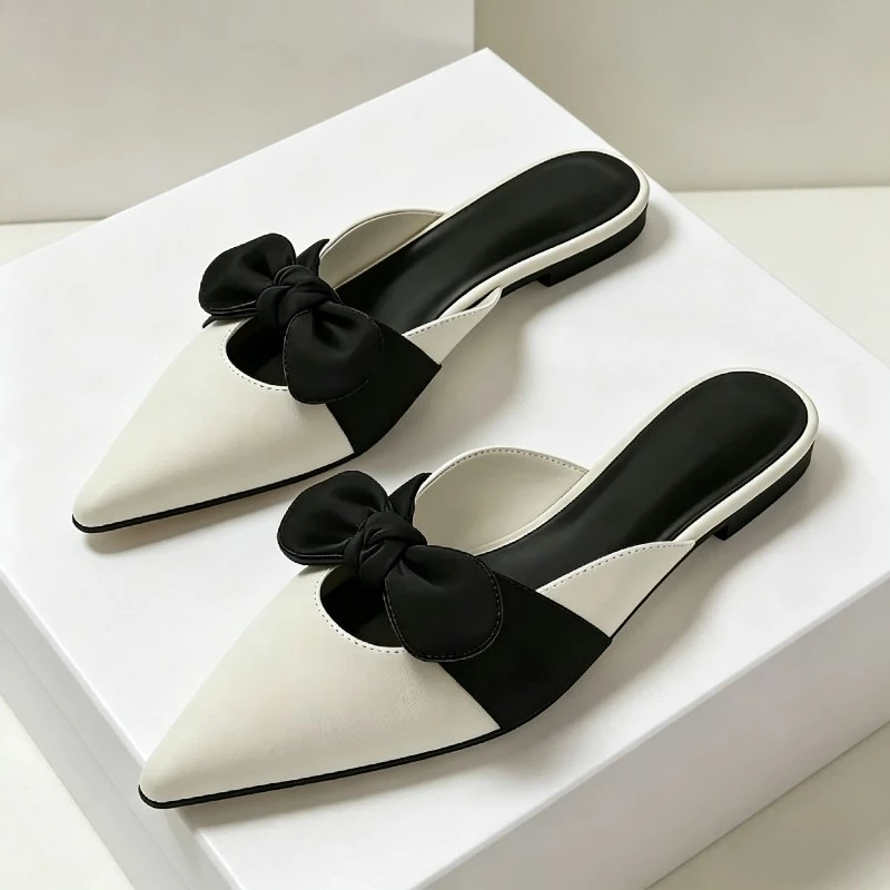 Bow Elegant Flat Mules Women Sandals Pointed-Toe Backless Slides Match Tops Lightweight Comfortable Women's Slippers Summer 2026
Bow Elegant Flat Mules Women Sandals Pointed-Toe Backless Slides Match Tops Lightweight Comfortable Women's Slippers Summer 2026