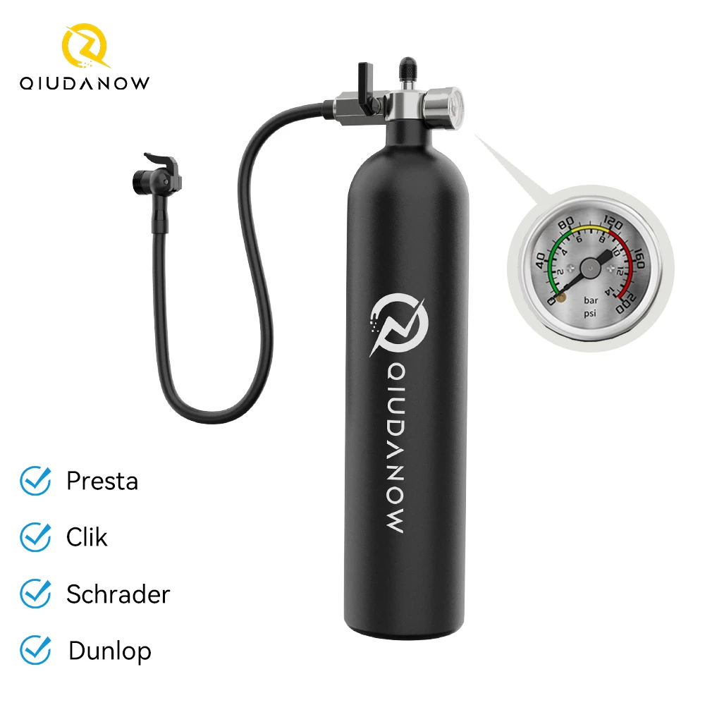 Qiudanow Tubeless Tire Air Booster with Pressure Gauge 1.3L Tyre Air Bottle for Clik Presta Schrader Dunlop Valves 200PSI
Qiudanow Tubeless Tire Air Booster with Pressure Gauge 1.3L Tyre Air Bottle for Clik Presta Schrader Dunlop Valves 200PSI