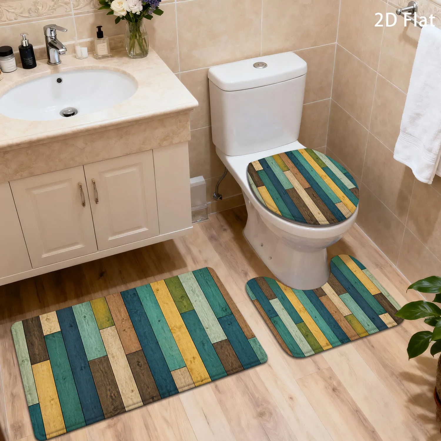 Luxury Waterproof Bathroom Mat Set Non Slip Rug Doormat Wooden Plank Print Rustic Style Quick Dry Shower Mat for Floor and Toile
Luxury Waterproof Bathroom Mat Set Non Slip Rug Doormat Wooden Plank Print Rustic Style Quick Dry Shower Mat for Floor and Toile