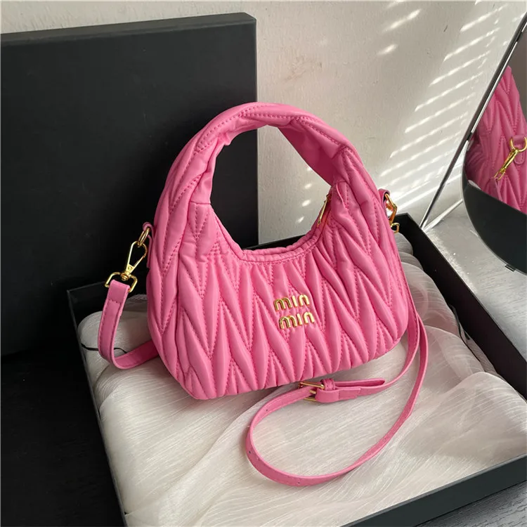 Fashion Women's Quilted Pleated Handbag, Embroidered Detachable Strap Purse, Ins Style Versatile Crossbody & Shoulder Bag
Fashion Women's Quilted Pleated Handbag, Embroidered Detachable Strap Purse, Ins Style Versatile Crossbody & Shoulder Bag