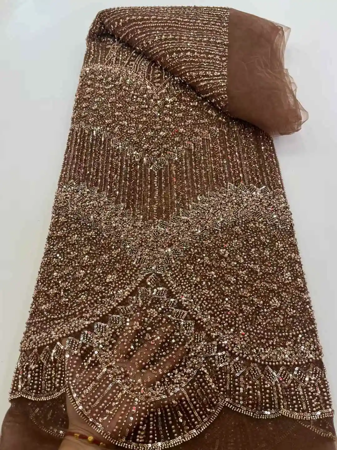 African Lace Fabric 2025 Sequins Beaded Embroidery Groom Nigerian Bridal High Quality French Tulle Lace Fabric For Wedding Party
African Lace Fabric 2025 Sequins Beaded Embroidery Groom Nigerian Bridal High Quality French Tulle Lace Fabric For Wedding Party