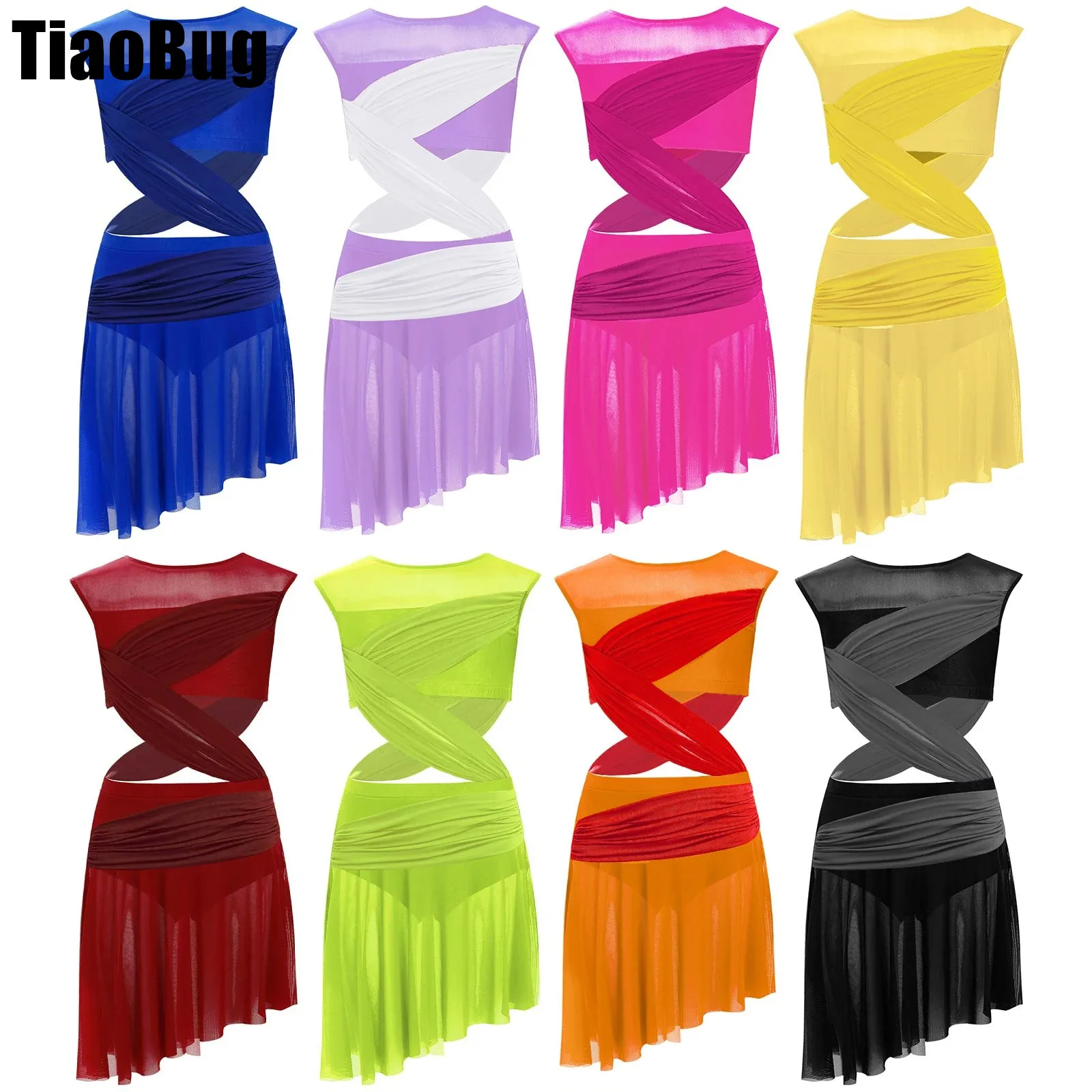 Kids Girls Lyrical Ballet Dance Dresses Sleeveless Sheer Mesh Patchwork Asymmetrical One-Piece Dress Dancewear
Kids Girls Lyrical Ballet Dance Dresses Sleeveless Sheer Mesh Patchwork Asymmetrical One-Piece Dress Dancewear