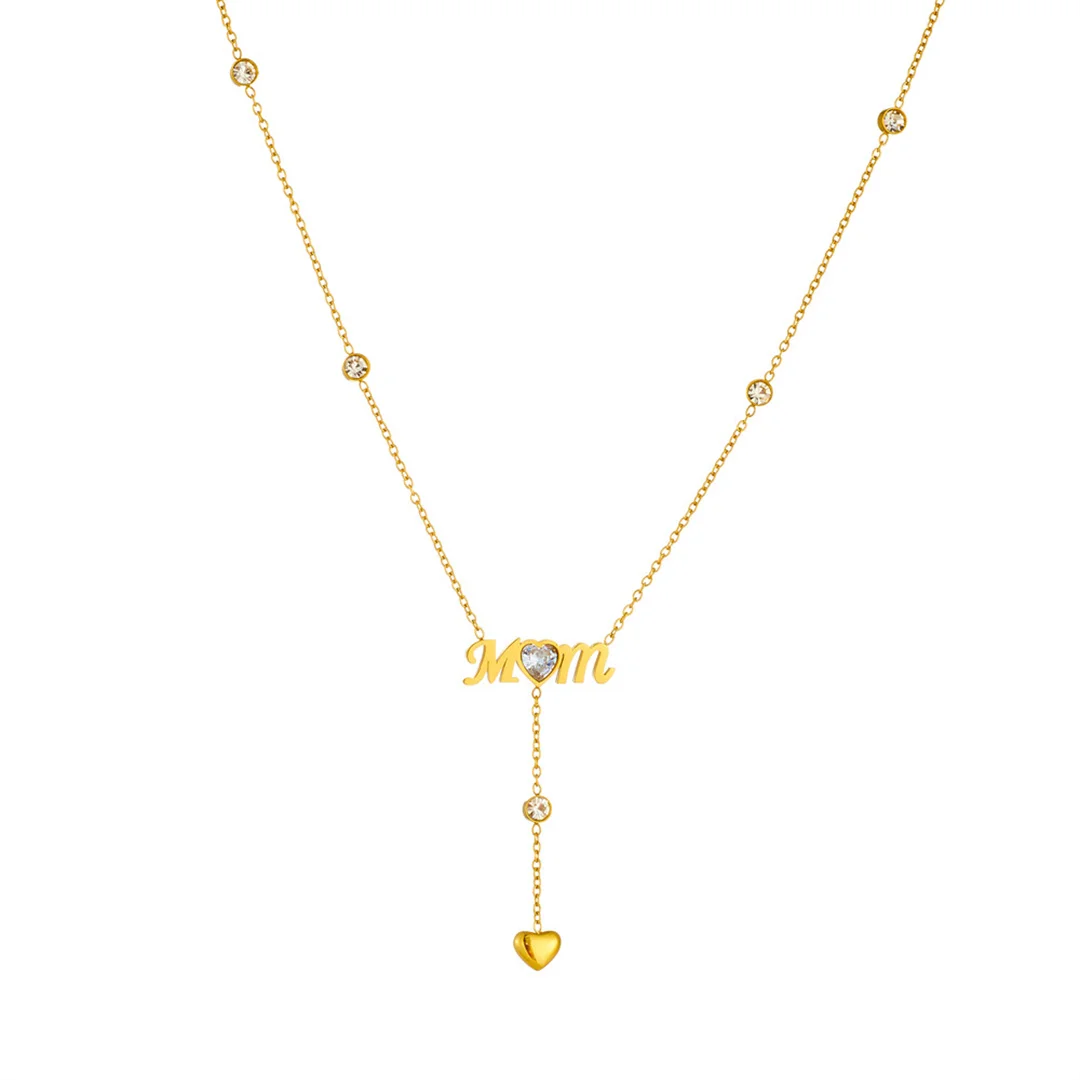 Fashion Zirconia Heart Mom Letter Charm Pendant Femme Gold Color Stainless Steel Neck Chain Choker Necklaces for Women Jewelry
Fashion Zirconia Heart Mom Letter Charm Pendant Femme Gold Color Stainless Steel Neck Chain Choker Necklaces for Women Jewelry