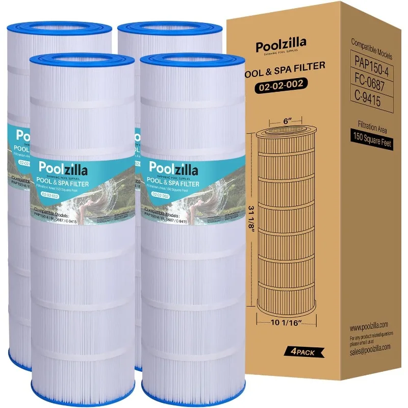 Комплект из 4 сменных картриджей Poolzilla для CC150, CCRP150, PAP150, Unicel C-9415, R 173216 , 59054300 , Фильбер FC-0687, 160317
Комплект из 4 сменных картриджей Poolzilla для CC150, CCRP150, PAP150, Unicel C-9415, R 173216 , 59054300 , Фильбер FC-0687, 160317