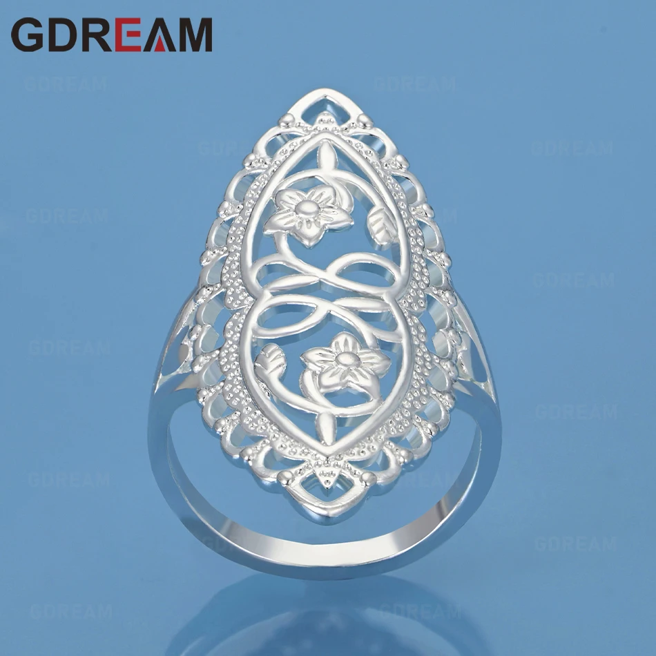 GDREAM 925 Sterling Silver Floral Engraved Openwork Ring - A Delicate And Stylish Engagement Jewelry Piece For Women.
GDREAM 925 Sterling Silver Floral Engraved Openwork Ring - A Delicate And Stylish Engagement Jewelry Piece For Women.