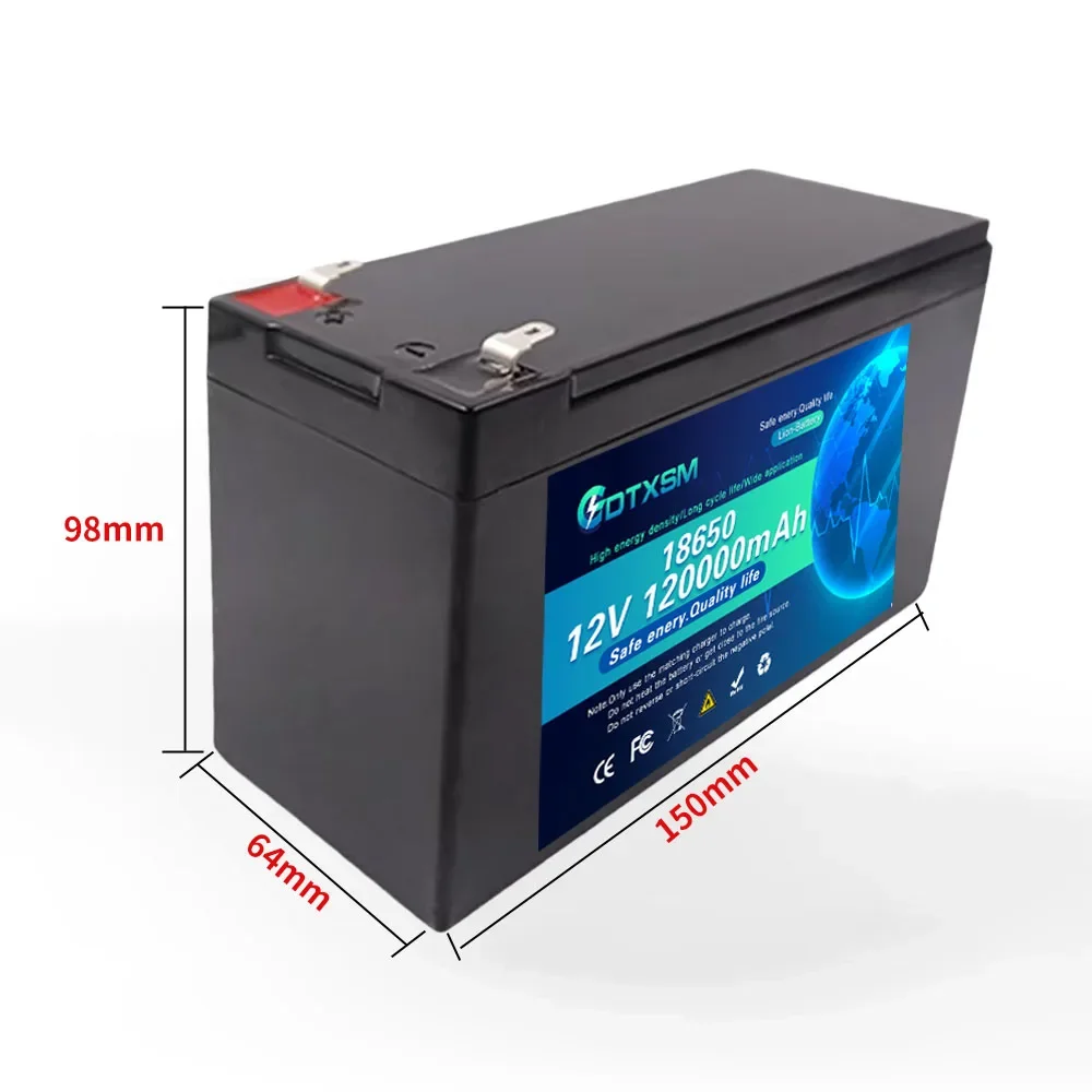 12V 120Ah 18650 Lithium rechargeable Battery 4000+ Deep Cycles for UPS Kayak Fish Finder Solar Panel Power Wheels Toys Scooter
12V 120Ah 18650 Lithium rechargeable Battery 4000+ Deep Cycles for UPS Kayak Fish Finder Solar Panel Power Wheels Toys Scooter