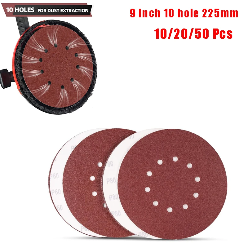 9 Inch 225mm10Hole Wall Sander Sandpaper Metal Grinding Disc Abrasive Polishing Flat 40-60-80-100-120-2000Grit Sanding Tools
9 Inch 225mm10Hole Wall Sander Sandpaper Metal Grinding Disc Abrasive Polishing Flat 40-60-80-100-120-2000Grit Sanding Tools