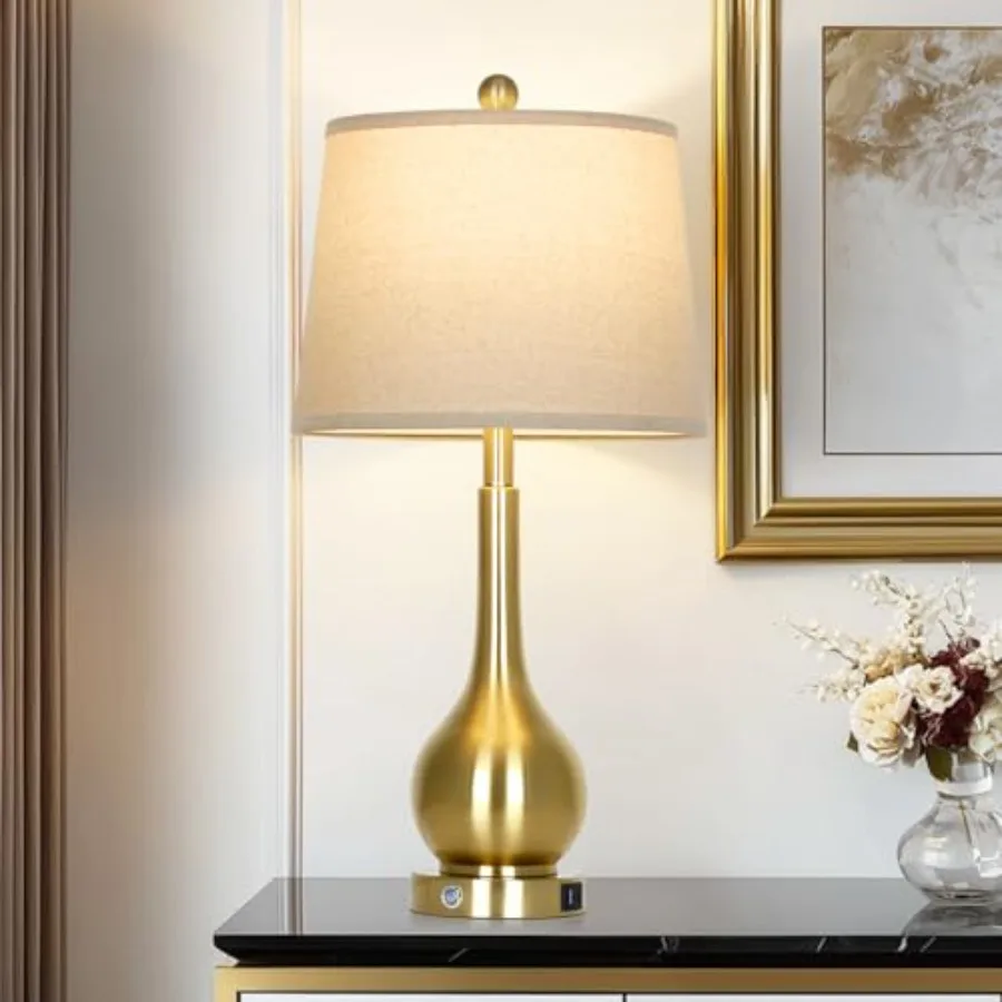 26" Gold Table Lamp for Living Room Single, Touch Control Bedside Lamp for Bedroom, 3-Way Dimmable End Table Lamp for Nightstan
26" Gold Table Lamp for Living Room Single, Touch Control Bedside Lamp for Bedroom, 3-Way Dimmable End Table Lamp for Nightstan