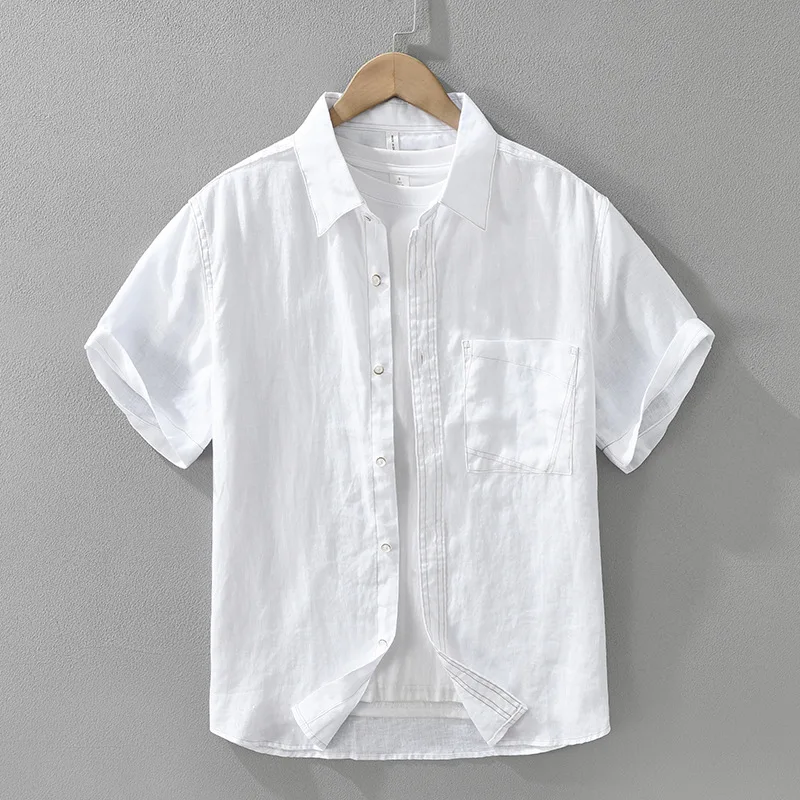 Men's Japanese Style Linen Fresh Short Sleeve Shirt - Fashionable Versatile Artsy Casual Loose Top
Men's Japanese Style Linen Fresh Short Sleeve Shirt - Fashionable Versatile Artsy Casual Loose Top
