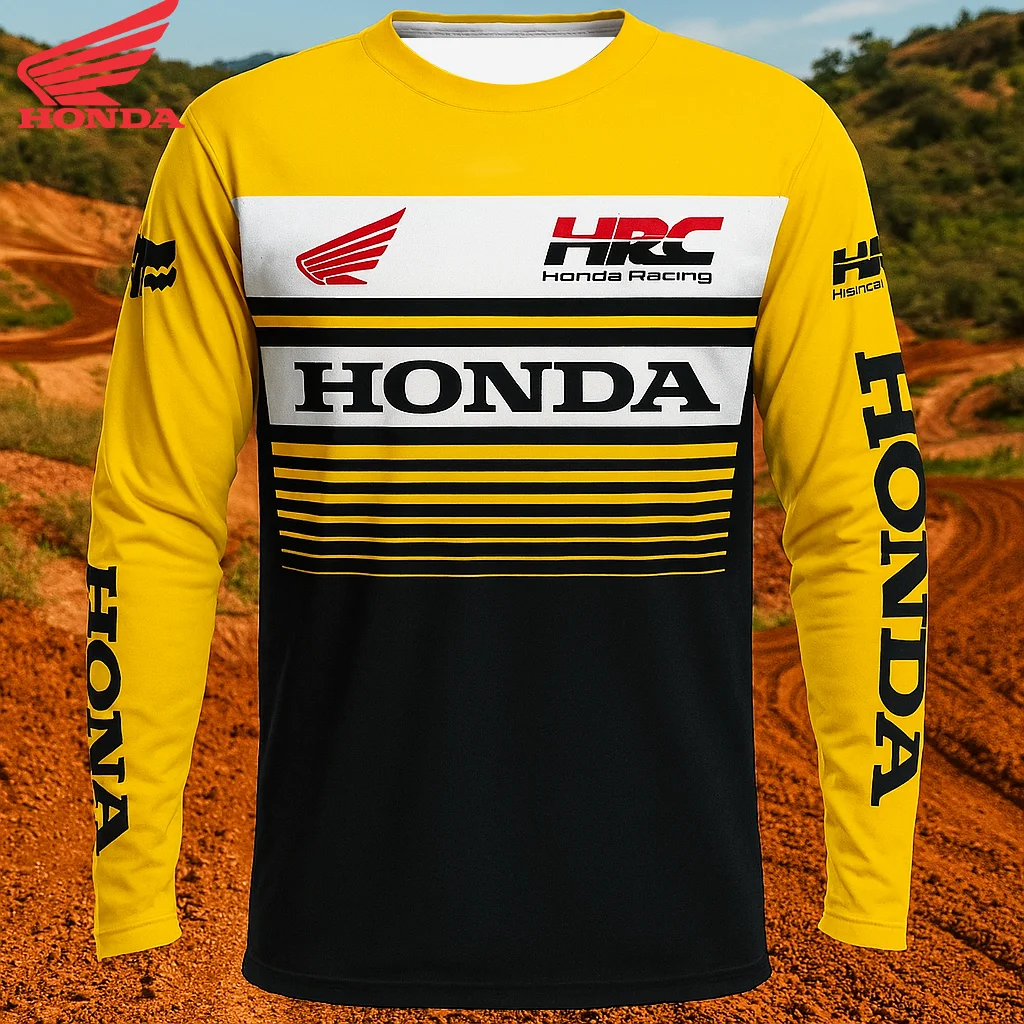 Быстросохнущая мотоциклетная трикотажная рубашка Honda Racing с длинными рукавами, дышащая рубашка для уличных велосипедов и горных гонщиков
Быстросохнущая мотоциклетная трикотажная рубашка Honda Racing с длинными рукавами, дышащая рубашка для уличных велосипедов и горных гонщиков