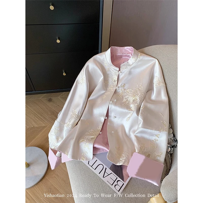 Women Embroidered Chinese Style Button Chinese Shirt Spring Autumn 2024 New Fashionable And Fashionable Small Shirt Tops Coat
Women Embroidered Chinese Style Button Chinese Shirt Spring Autumn 2024 New Fashionable And Fashionable Small Shirt Tops Coat