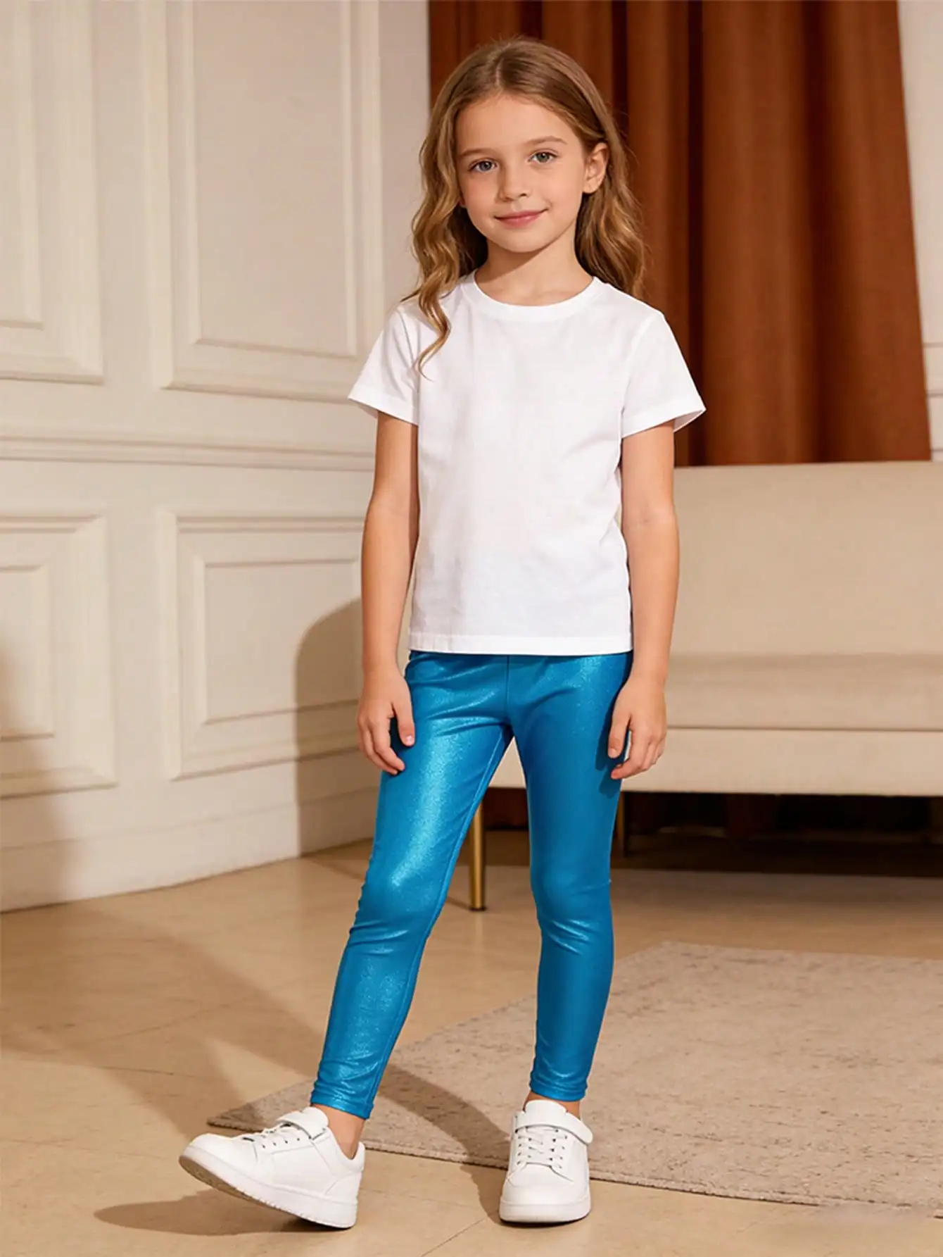 Leggings Metálicos Brillantes para Niñas 2-11 Años, Cintura Elástica, Poliéster Spandex, Pantalones Largos Casuales para Fiesta
Leggings Metálicos Brillantes para Niñas 2-11 Años, Cintura Elástica, Poliéster Spandex, Pantalones Largos Casuales para Fiesta