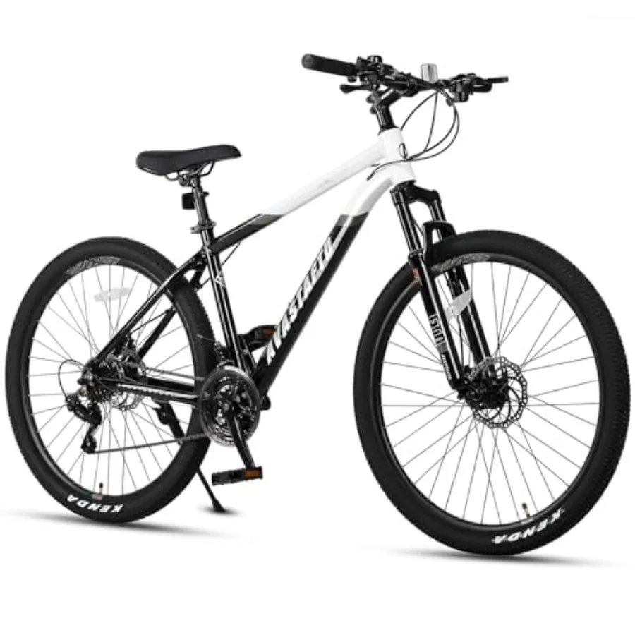 Mountain bike for off-road use, aluminum frame, black/red/blue, 21-speed gearing and dual disc brakes for reliable stopping pow
Mountain bike for off-road use, aluminum frame, black/red/blue, 21-speed gearing and dual disc brakes for reliable stopping pow