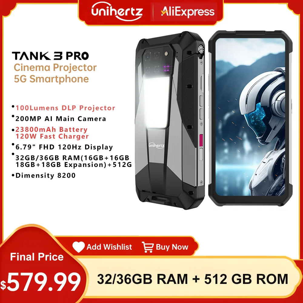 Прочный смартфон Unihertz 8849Tank 3 Pro с проектором 100 люмен, Android 14, 32/ 36 Гб + 512 ГБ, камера 23800 МП 64 мп, мАч, 5G5
Прочный смартфон Unihertz 8849Tank 3 Pro с проектором 100 люмен, Android 14, 32/ 36 Гб + 512 ГБ, камера 23800 МП 64 мп, мАч, 5G5