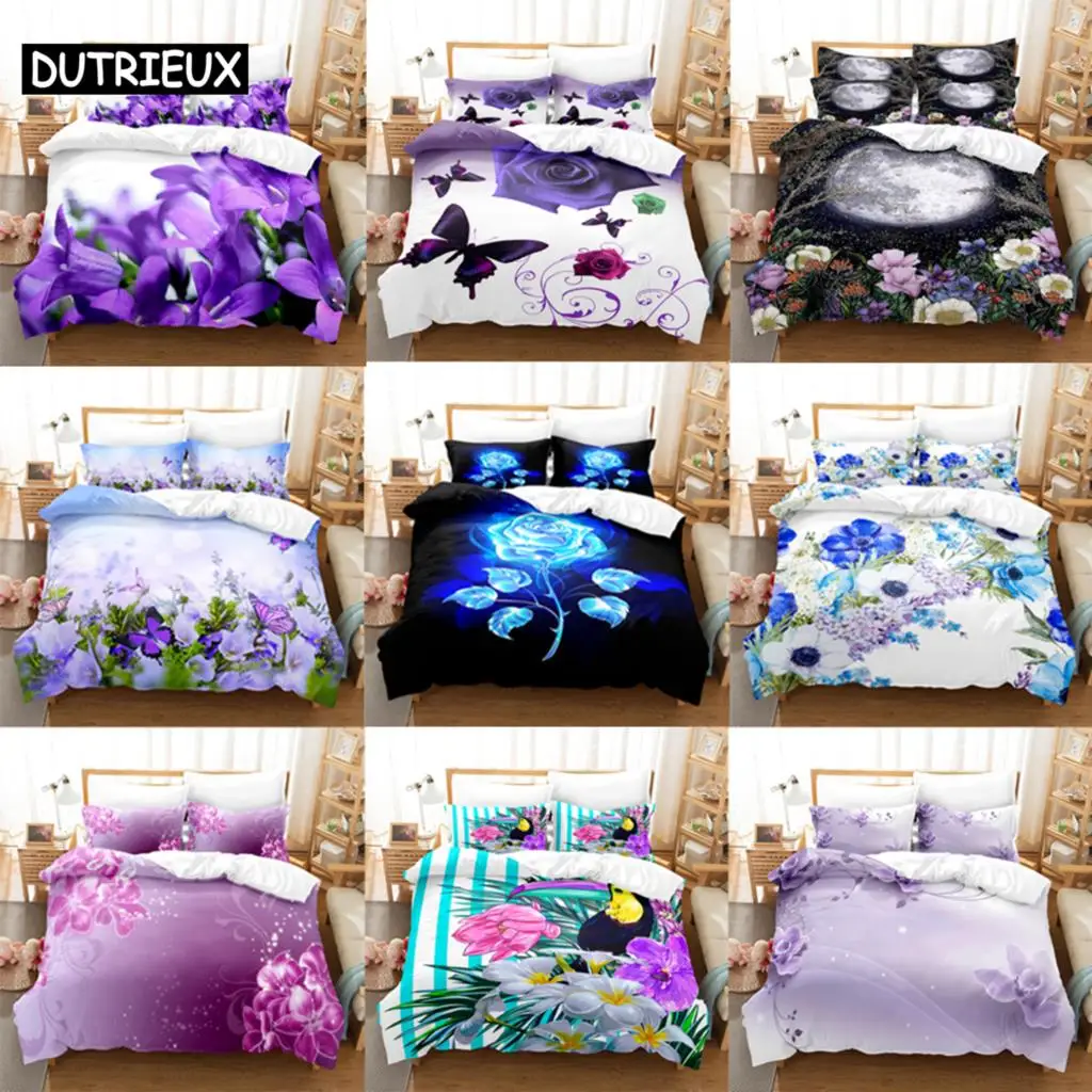Blue Flower Duvet Cover Queen Size With Zipper Pillowcase 3D Floral Bedding Set 3pcs 2pcs Full King Twin Single Double Bed Thin
Blue Flower Duvet Cover Queen Size With Zipper Pillowcase 3D Floral Bedding Set 3pcs 2pcs Full King Twin Single Double Bed Thin