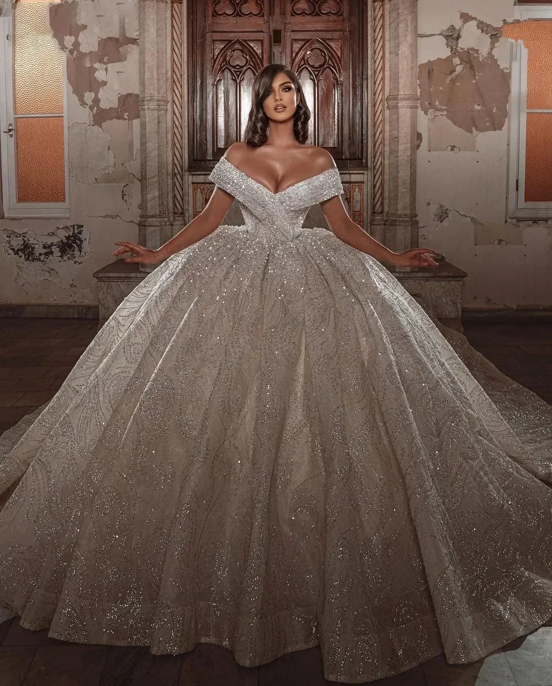 Vinca Sunny Customized Princess Ball Gown Wedding Dresses Sequins Beading Lace Off The Shoulder Bridal Gowns Long Robe De Mariee
Vinca Sunny Customized Princess Ball Gown Wedding Dresses Sequins Beading Lace Off The Shoulder Bridal Gowns Long Robe De Mariee