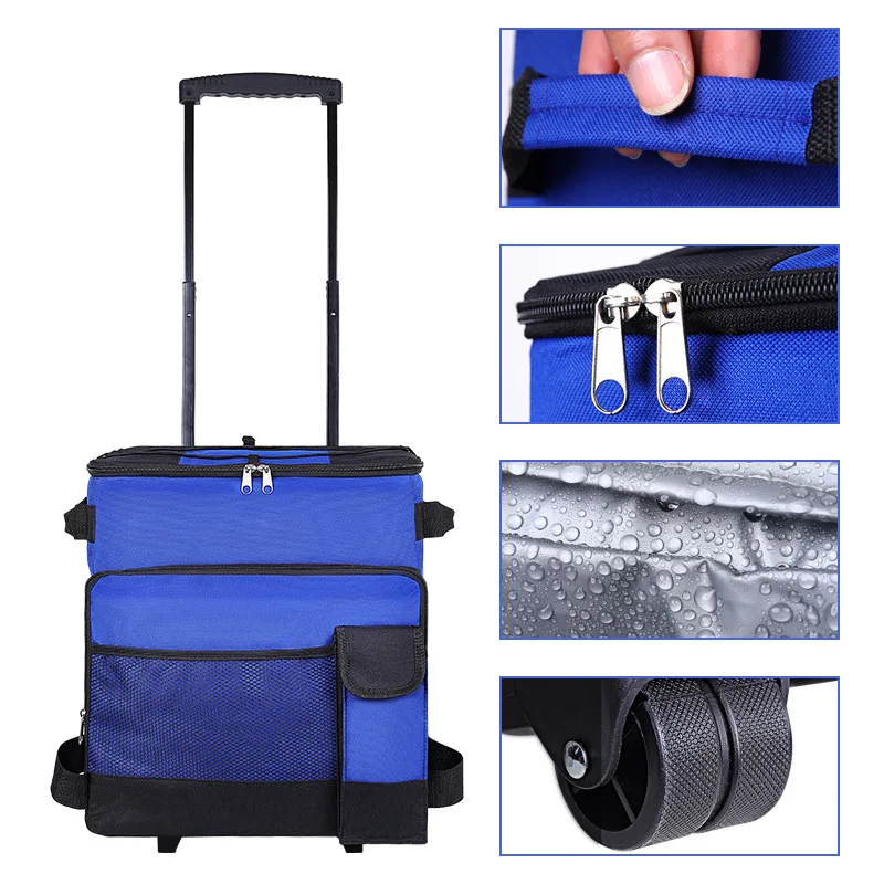43L Large Size Picnic Bag- Cooler, Thermal, With Pull Rod, Suitcase, for Car, Family, Camping,Outdoor
43L Large Size Picnic Bag- Cooler, Thermal, With Pull Rod, Suitcase, for Car, Family, Camping,Outdoor