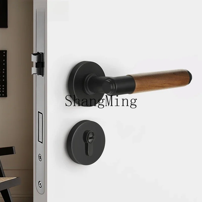 CLL walnut indoor bedroom door lock universal room solid wood door handle log wind silent magnetic lock
CLL walnut indoor bedroom door lock universal room solid wood door handle log wind silent magnetic lock