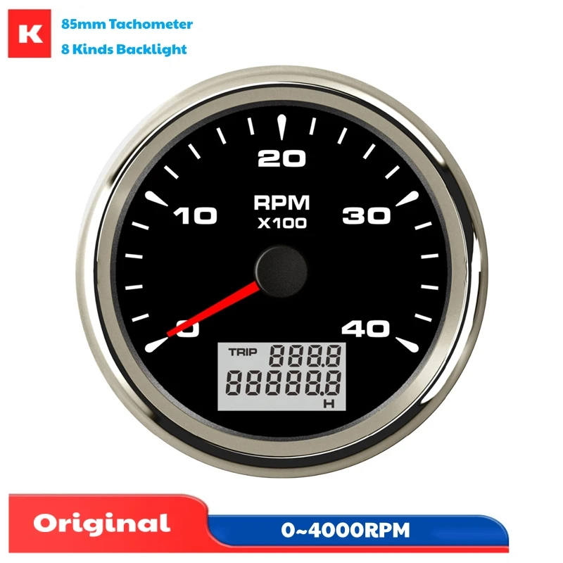 85mm 0-4000RPM Tachometers Gauges Pulse Signal Rev Counters with Hourmeters Function & 8 Kinds Backlight Color for Auto Ships
85mm 0-4000RPM Tachometers Gauges Pulse Signal Rev Counters with Hourmeters Function & 8 Kinds Backlight Color for Auto Ships