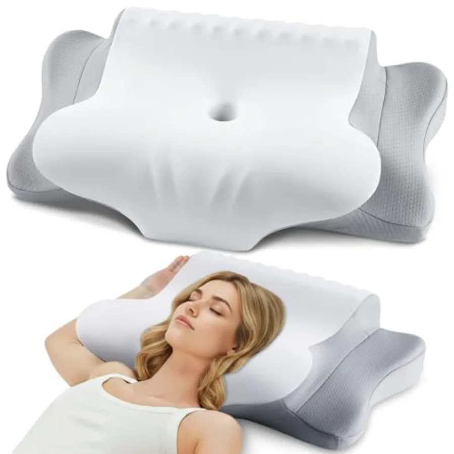 Cervical Pillow for Neck Pain Relief - Cooling Ergonomic Dual-Sided Orthopedic Neck Pillow with Ice Silk Pillowcase Breathable
Cervical Pillow for Neck Pain Relief - Cooling Ergonomic Dual-Sided Orthopedic Neck Pillow with Ice Silk Pillowcase Breathable