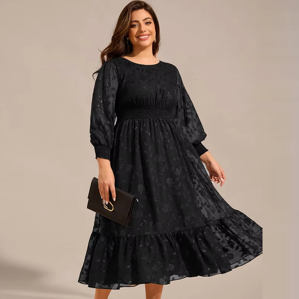 BAZIIINGAAA Party Dress Exquisite Plus Size Round Neck Lotus Leaf Hem Dresses with Embroidery Applique Decoration Evening Dresse
BAZIIINGAAA Party Dress Exquisite Plus Size Round Neck Lotus Leaf Hem Dresses with Embroidery Applique Decoration Evening Dresse