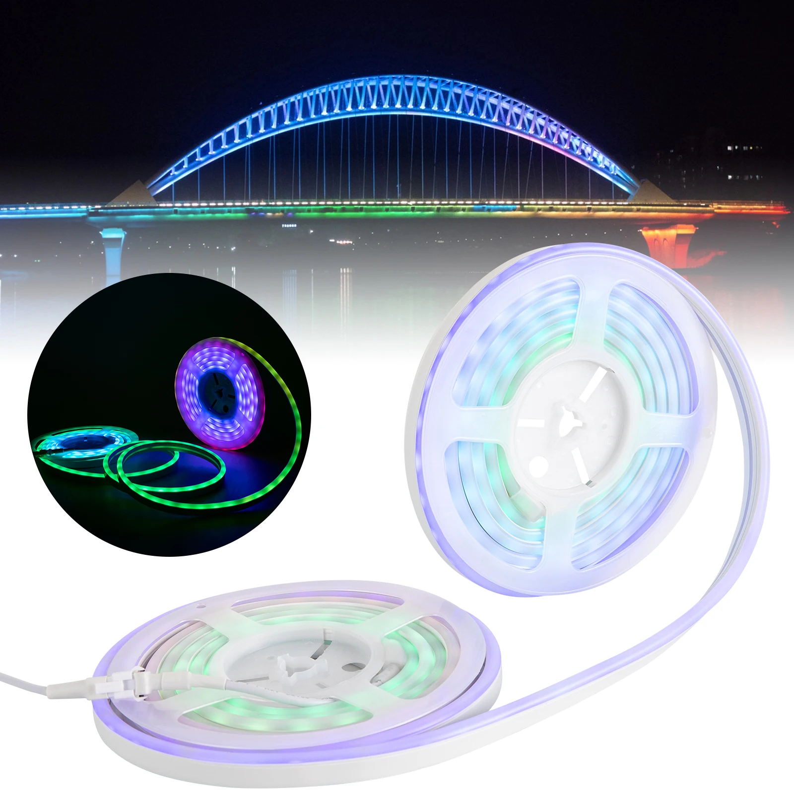 Flexible LED Rope Lights, IP65 Outdoor LED Lights Waterproof With Remote Control&APP, LED Strip Lights 300 Lamp Beads
Flexible LED Rope Lights, IP65 Outdoor LED Lights Waterproof With Remote Control&APP, LED Strip Lights 300 Lamp Beads