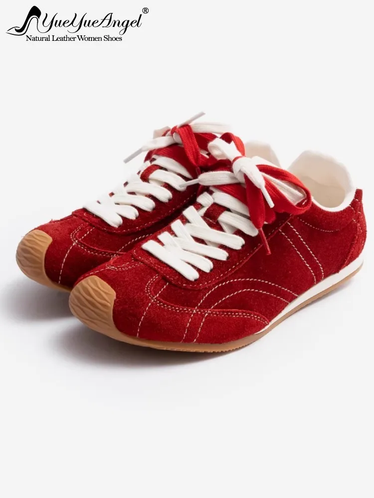 Women Casual Sneakers Cow Suede Genuine Leather Pumps Lace Up Fashion Comfortable Round Toe Non Slip Walking Shoes Footwear
Women Casual Sneakers Cow Suede Genuine Leather Pumps Lace Up Fashion Comfortable Round Toe Non Slip Walking Shoes Footwear