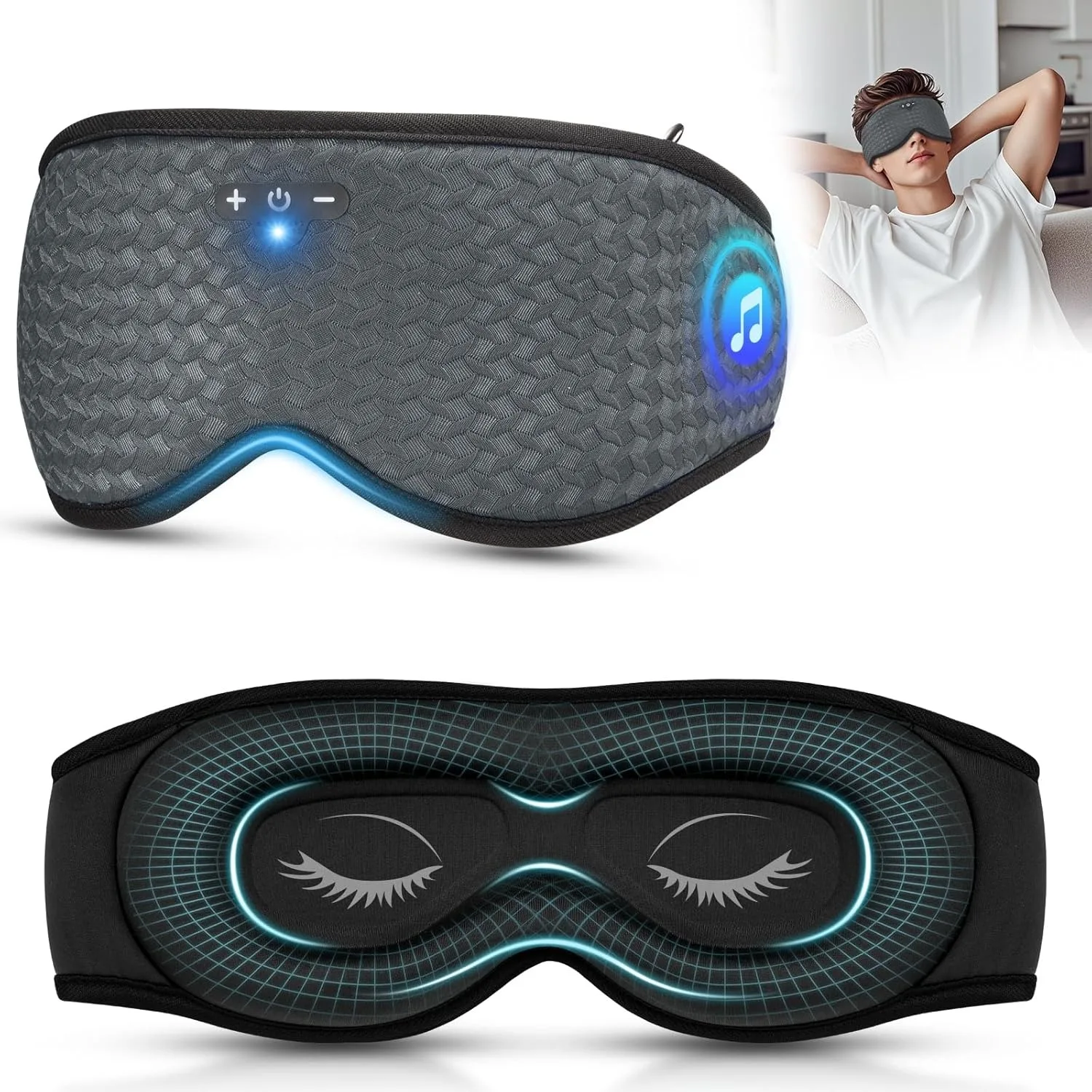 2026 Bluetooth 3D Eye Mask Sleep Headphones Soft Cotton Blindfold Wireless Sleep Mask Speaker Mic Comfortable Music Earphones
2026 Bluetooth 3D Eye Mask Sleep Headphones Soft Cotton Blindfold Wireless Sleep Mask Speaker Mic Comfortable Music Earphones