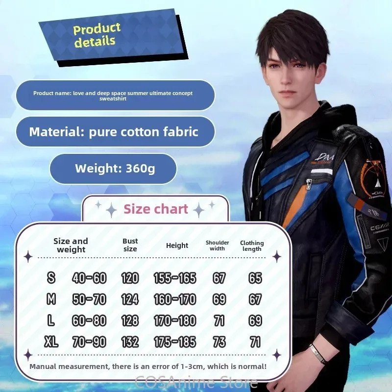 2025 Game Love and Deepspace Caleb Theme Zipper Hoodie Cosplay Costume Hooded Jacket Coat Cartoon Sweatshirtc;8,k'5;h.
2025 Game Love and Deepspace Caleb Theme Zipper Hoodie Cosplay Costume Hooded Jacket Coat Cartoon Sweatshirtc;8,k'5;h.