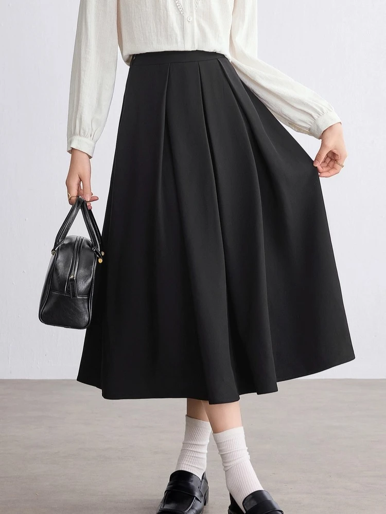 SENTUBILA Woman Black Skirts 2025 Autumn New Retro Versatile Commute High-waisted Midi Skirt A-line Flared Lady Skirts 153QG3093
SENTUBILA Woman Black Skirts 2025 Autumn New Retro Versatile Commute High-waisted Midi Skirt A-line Flared Lady Skirts 153QG3093