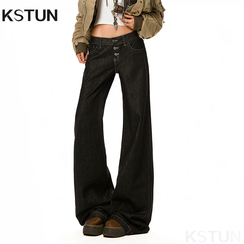 Джинсы KSTUN Spicy Girl с заниженной талией, черные, расклешенные, широкие, свободные, винтажные, в стиле стритвир, с пуговицами, брюки-клеш
Джинсы KSTUN Spicy Girl с заниженной талией, черные, расклешенные, широкие, свободные, винтажные, в стиле стритвир, с пуговицами, брюки-клеш