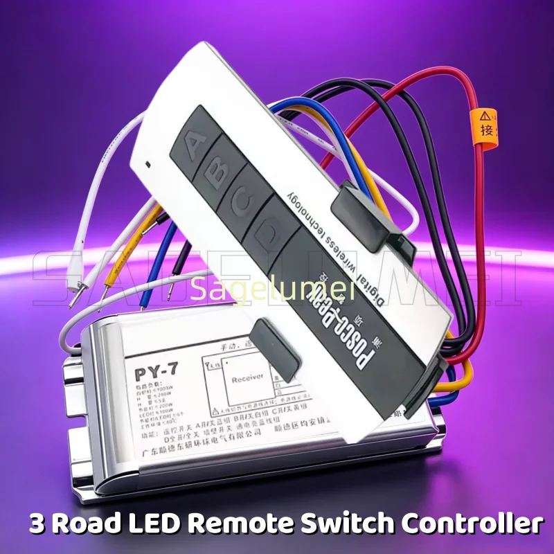 New LED Remote Switch Controller 3 Road 1000W*3CH High Voltage switch Packet Double Control Wireless RF sensitive remote switch"
New LED Remote Switch Controller 3 Road 1000W*3CH High Voltage switch Packet Double Control Wireless RF sensitive remote switch"