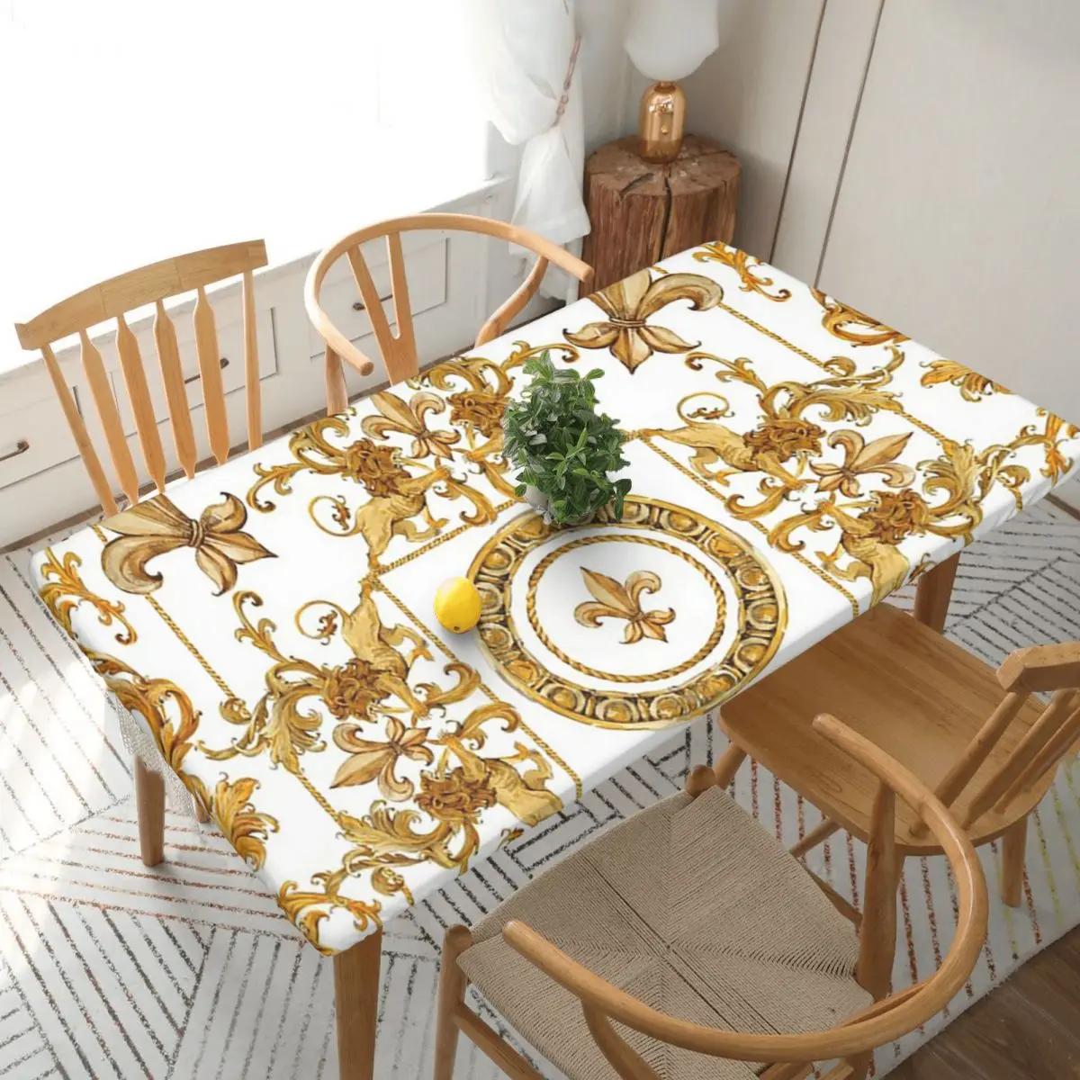 Golden Baroque And Damask Ornament Customized Rectangular Tablecloth Oilproof Table Cover for Dining Events Table Cloth
Golden Baroque And Damask Ornament Customized Rectangular Tablecloth Oilproof Table Cover for Dining Events Table Cloth