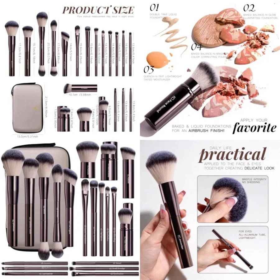 Makeup Brushes Professional Makeup Brush with Travel Case, Includes Foundation, Powder, Concealer, Lip Eyeshadow Brushes for Da
Makeup Brushes Professional Makeup Brush with Travel Case, Includes Foundation, Powder, Concealer, Lip Eyeshadow Brushes for Da