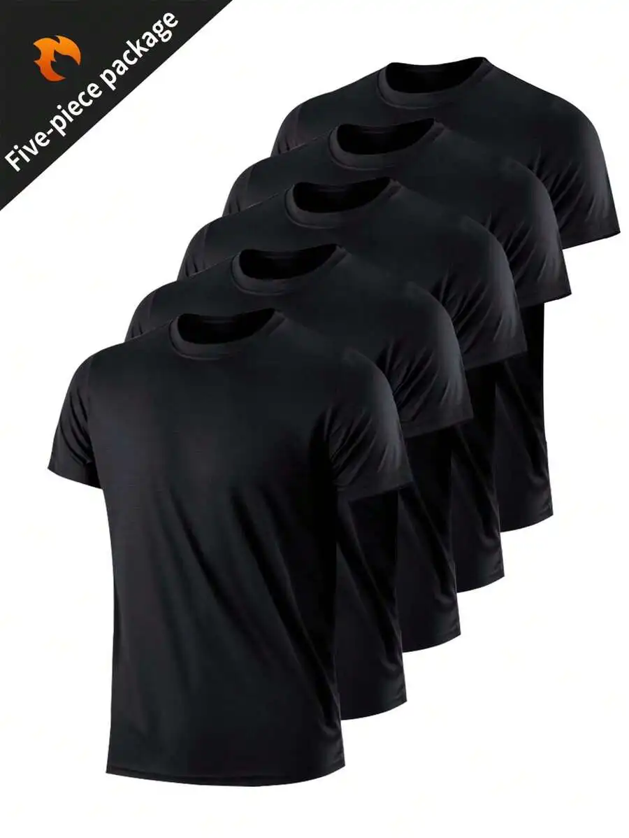 5PCS Solid Color Ultralight Quick Dry Sport T-Shirt, Breathable Lightweight Top For Fitness Gym Clothes Boyfriend Style Men
5PCS Solid Color Ultralight Quick Dry Sport T-Shirt, Breathable Lightweight Top For Fitness Gym Clothes Boyfriend Style Men