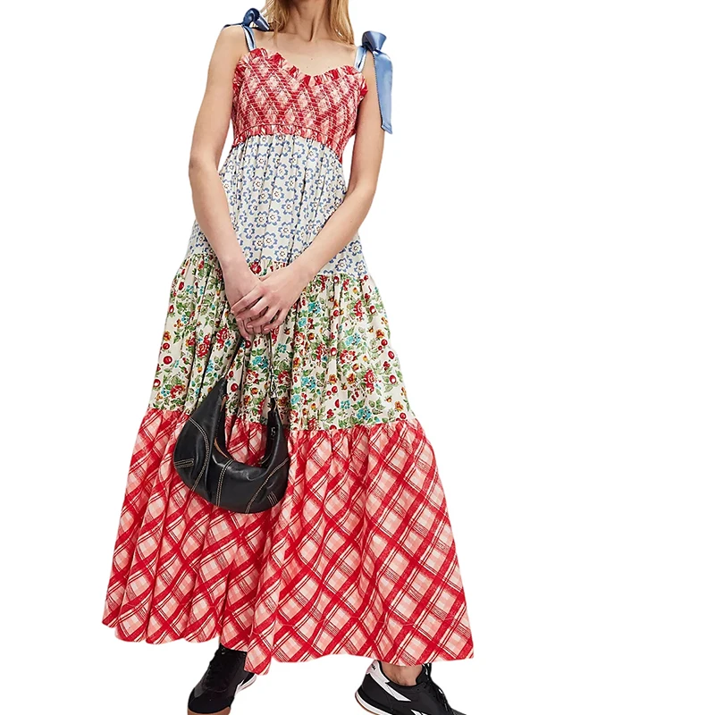 Retro Women's Summer Long Skirt Dress Bohemian Printed Tank Evening Sundress Casual Loose Patchwork Pleated Maxi Dresses Vestido
Retro Women's Summer Long Skirt Dress Bohemian Printed Tank Evening Sundress Casual Loose Patchwork Pleated Maxi Dresses Vestido