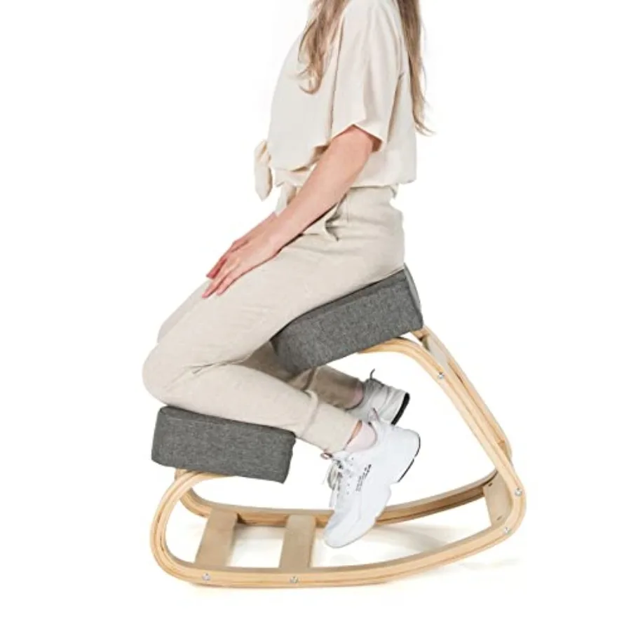 Kneeling Chair Wood Posture Chair Max Load 330 Lbs Rocking Knee Chair with Soft Cushion Natural Relief for Back Shoulder or Nec
Kneeling Chair Wood Posture Chair Max Load 330 Lbs Rocking Knee Chair with Soft Cushion Natural Relief for Back Shoulder or Nec