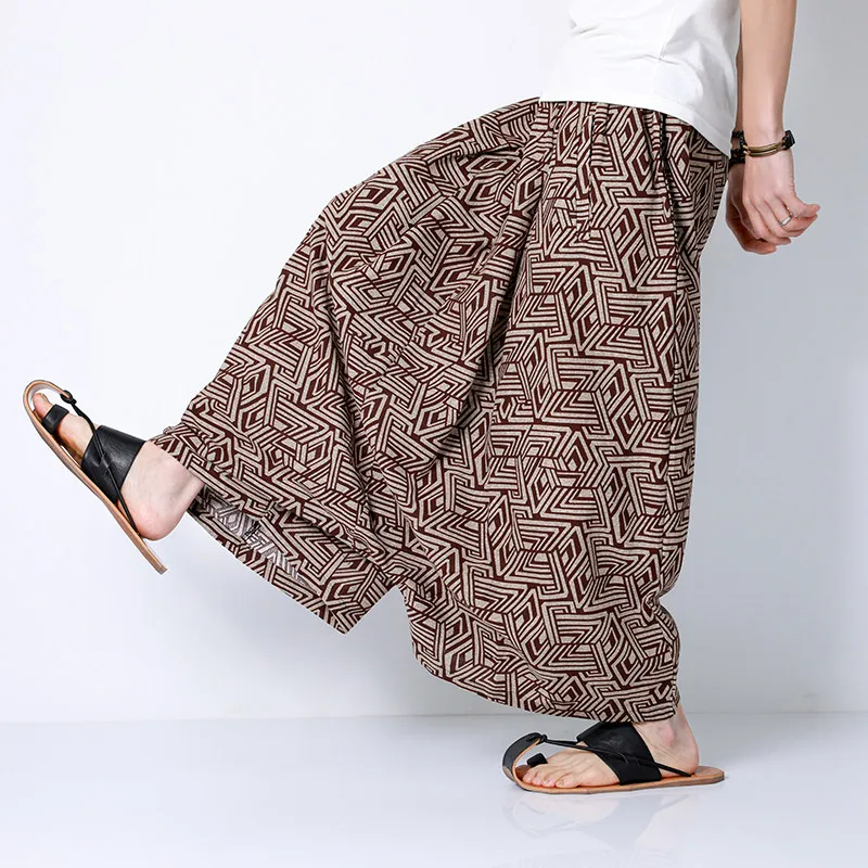 Summer Men's Oversize Cross-pants Chinese Style Casual Fashion Hip Hop Streetwear 100% Cotton Print Low-Crotch Loose Pants
Summer Men's Oversize Cross-pants Chinese Style Casual Fashion Hip Hop Streetwear 100% Cotton Print Low-Crotch Loose Pants