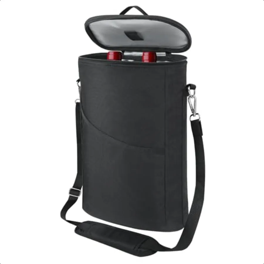 2 Bottle Wine Cooler Bag Leakproof Insulated Padded Wine Gift Tote Carrier with Handle and Adjustable Shoulder Strap for Travel 
2 Bottle Wine Cooler Bag Leakproof Insulated Padded Wine Gift Tote Carrier with Handle and Adjustable Shoulder Strap for Travel