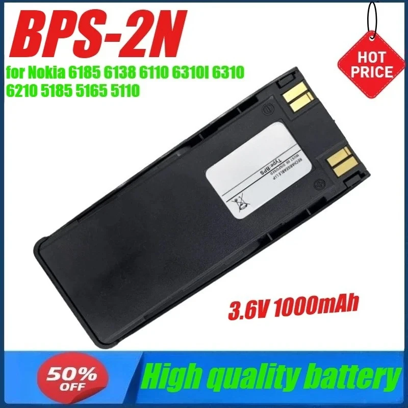 3.6V 1000mAh BPS-2N Battery for Nokia 6185 6138 6110 6310I 6310 6210 5185 5165 5110 5180 5170 5125 5160 5150 6160 7110 6150
3.6V 1000mAh BPS-2N Battery for Nokia 6185 6138 6110 6310I 6310 6210 5185 5165 5110 5180 5170 5125 5160 5150 6160 7110 6150