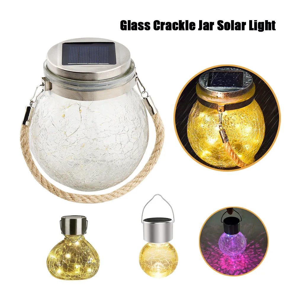 Glass Crackle Jar Solar Light Solar Powered Wishing Light Hanging Garden Decorative Lantern Waterproof Night Sensor Lamp
Glass Crackle Jar Solar Light Solar Powered Wishing Light Hanging Garden Decorative Lantern Waterproof Night Sensor Lamp