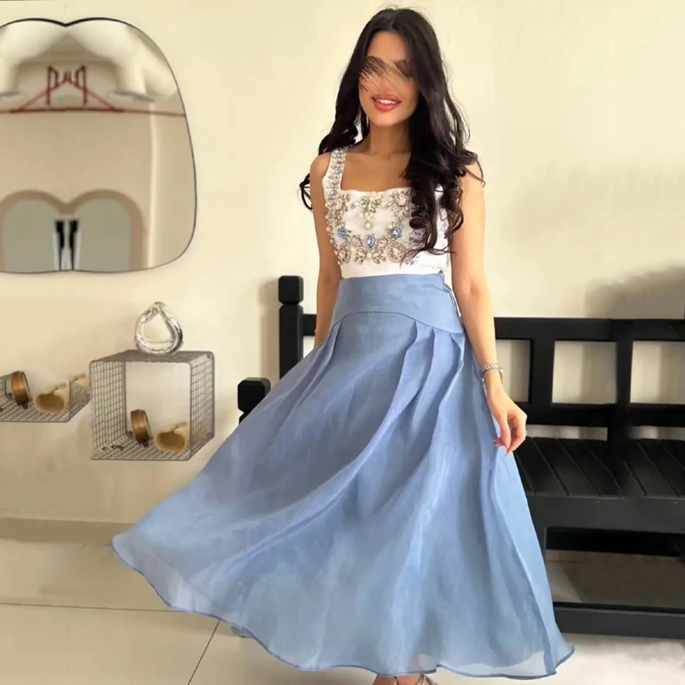 Customized Square Collar Jersey A-line Evening DressWith Crystal Sleeveless Pleat Party Gown Chiffon Ankle Length Prom Gown
Customized Square Collar Jersey A-line Evening DressWith Crystal Sleeveless Pleat Party Gown Chiffon Ankle Length Prom Gown
