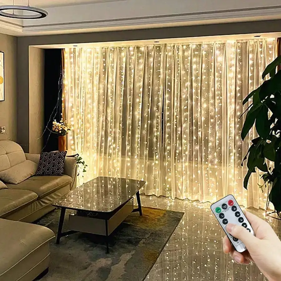 LED Curtain Light String USB Operated Fairy Garland Lamp with Remote Control 8 Modes for Home Christmas Wedding Room Decoration
LED Curtain Light String USB Operated Fairy Garland Lamp with Remote Control 8 Modes for Home Christmas Wedding Room Decoration